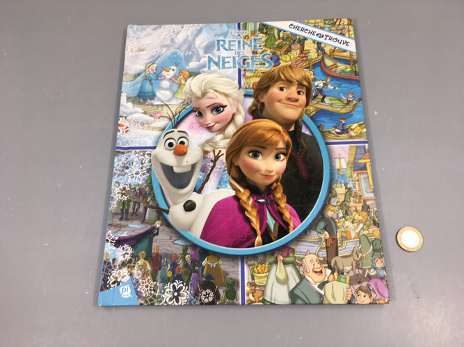 Cherche et trouve La reine des Neiges 1ere page un peu déchirée haut, moins cher chez Petit Kiwi