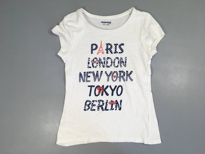 T-shirt m.c blanc Paris, moins cher chez Petit Kiwi