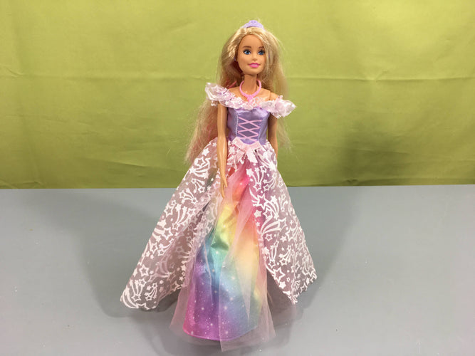 Bar.bie princesse robe motifs étoiles blanches, moins cher chez Petit Kiwi