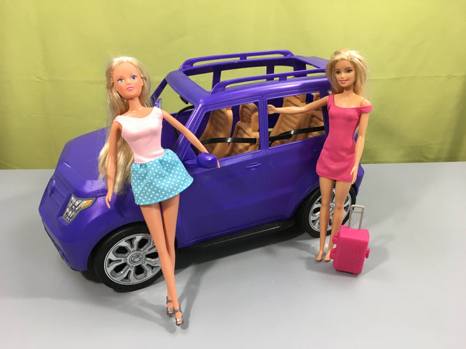 4x4 mauve Bar.bie + 2 poupées mannequins, moins cher chez Petit Kiwi