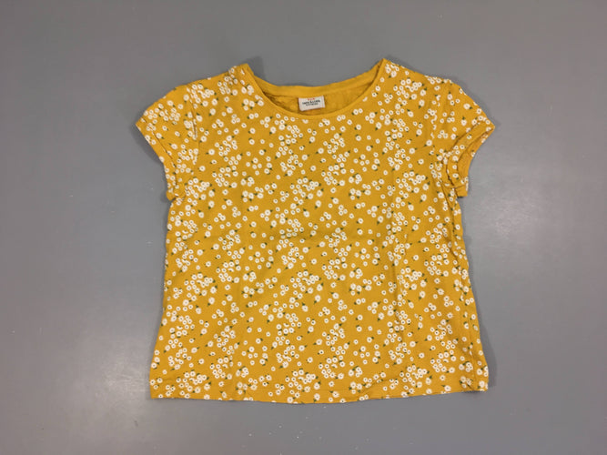T-shirt m.c jaune fleuri, moins cher chez Petit Kiwi