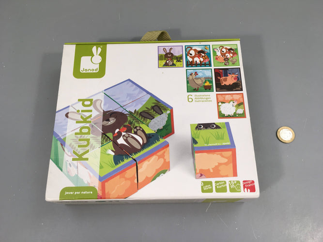 Kubkid,  6 illustrations animaux de la ferme, +18m, moins cher chez Petit Kiwi