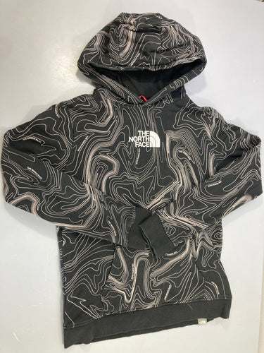 Sweat à capuche noir motifs blancs The North Face, moins cher chez Petit Kiwi