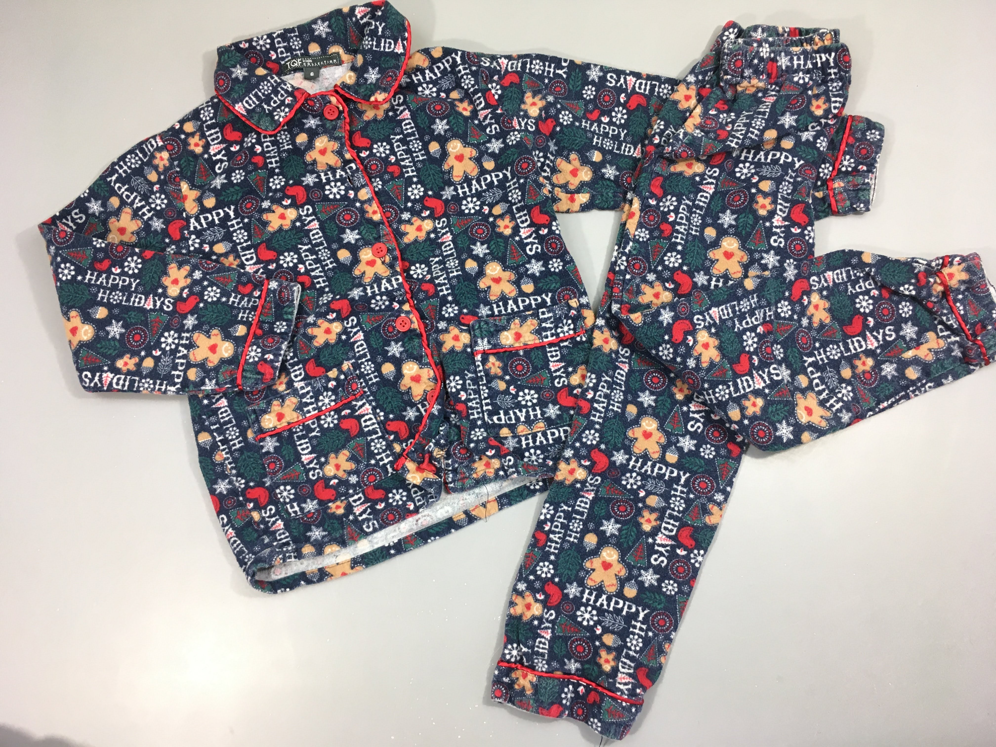 Pyjama 2 pcs style flanelle bleu P'tit biscuit