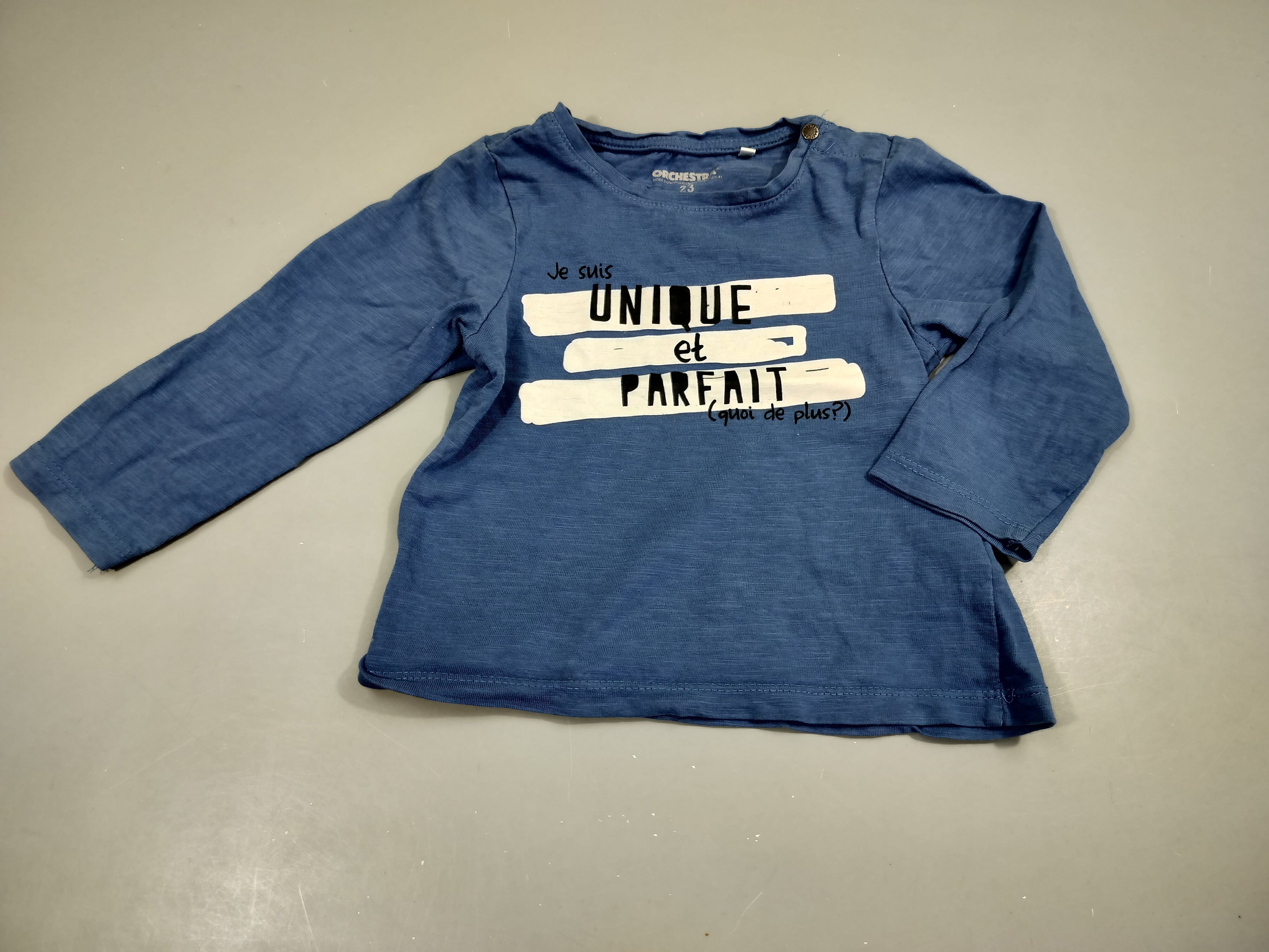 T-shirt m.l bleu flammé