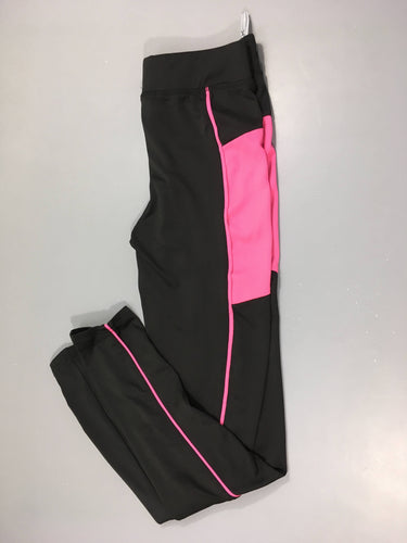 Legging de sport noir rose, moins cher chez Petit Kiwi