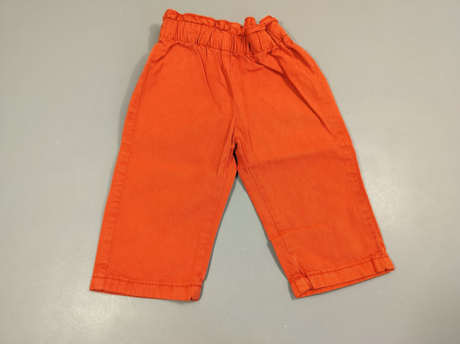 Pantalon rouge orangé , taille élastique, moins cher chez Petit Kiwi