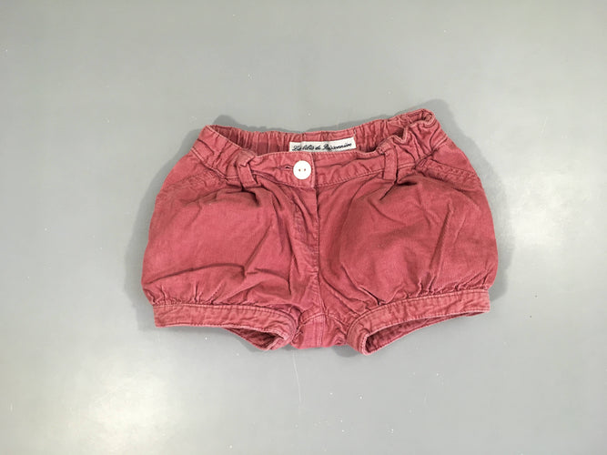 Short velours côtelé rose, moins cher chez Petit Kiwi