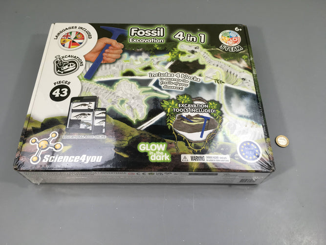 NEUF sous blister Fossil Excavation, 4 en 1, Steam +6a, moins cher chez Petit Kiwi