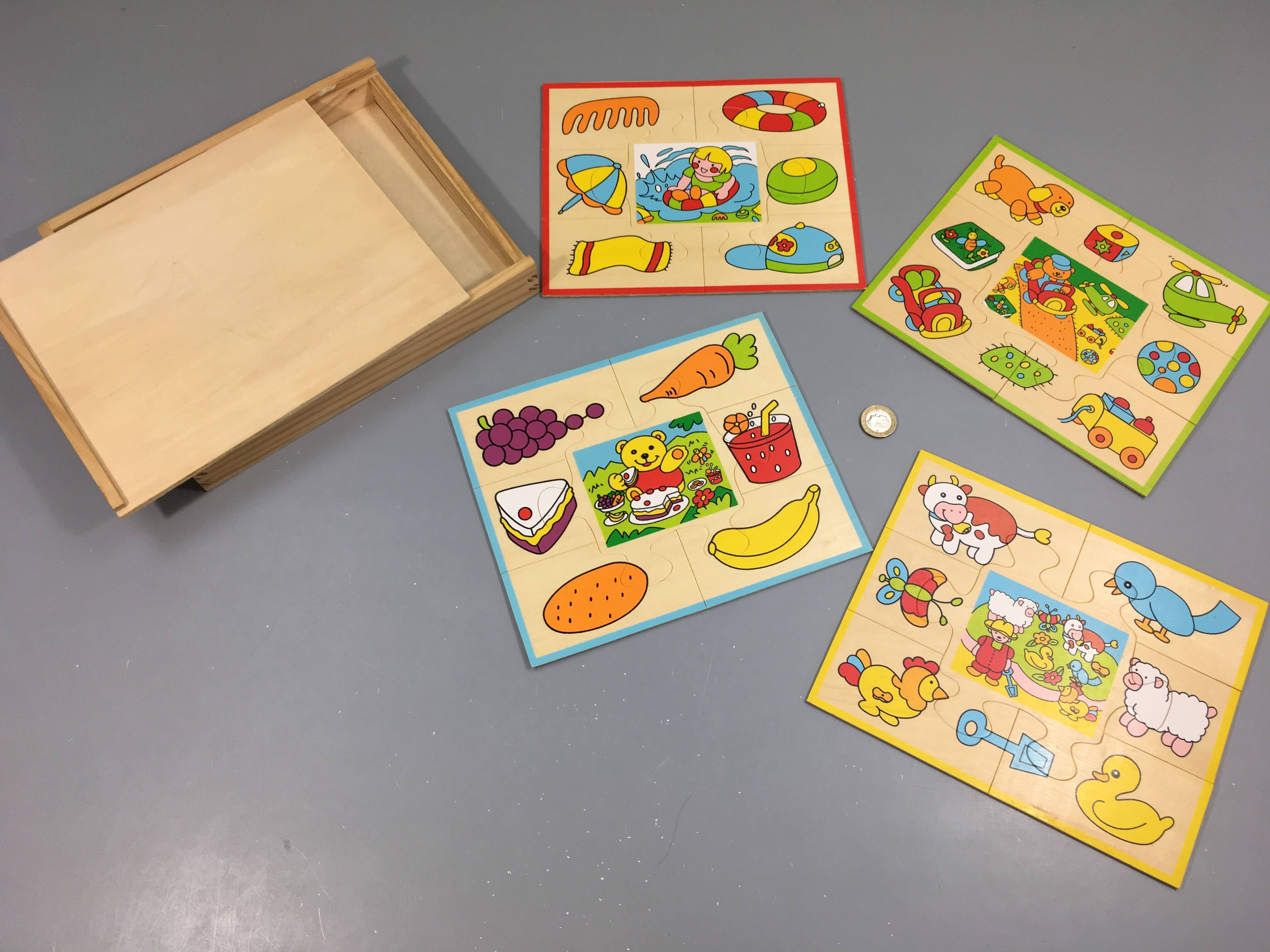 Boîte puzzle en bois ourson - complet