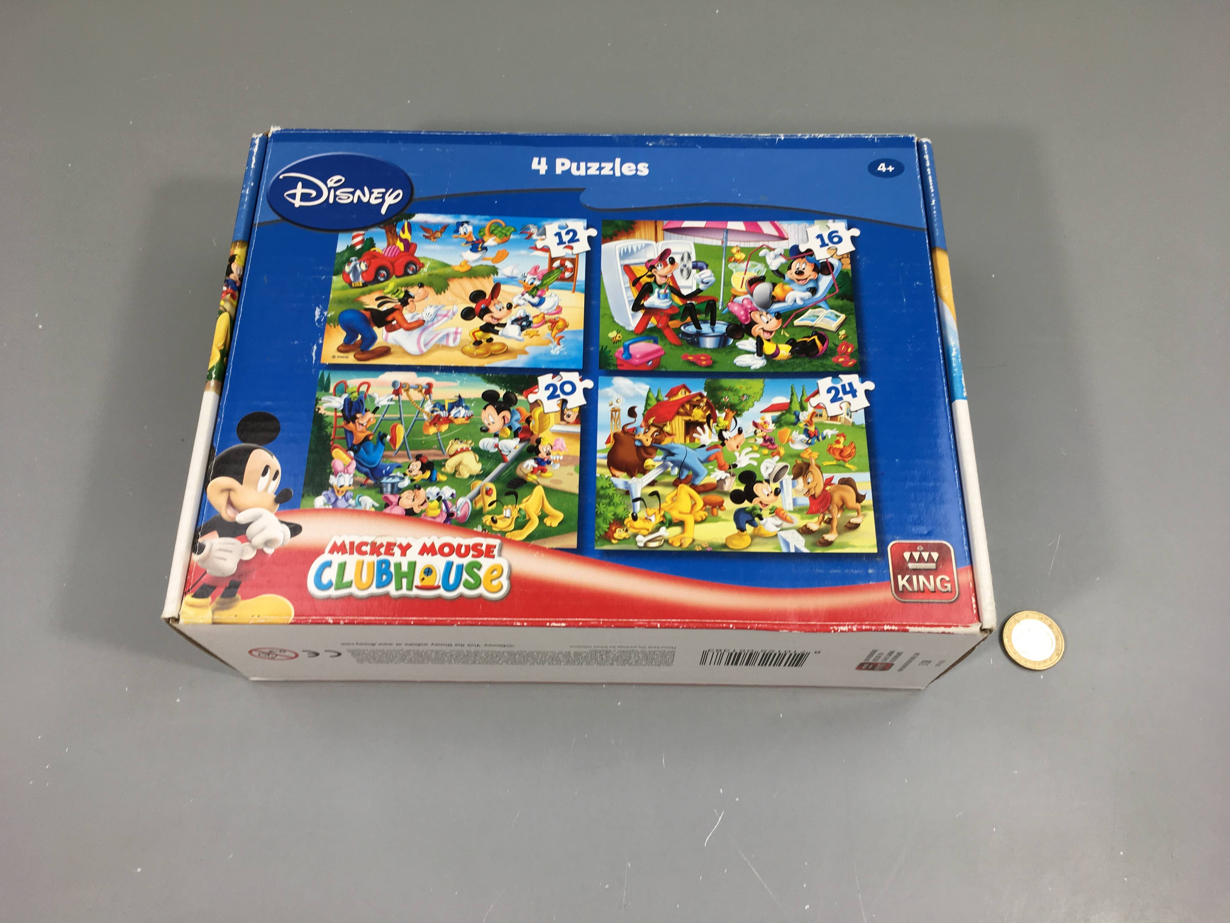4 Puzzles Mickey Disney 12pcs, 16pcs, 20pcs, 24pcs, King, 4+ - complet