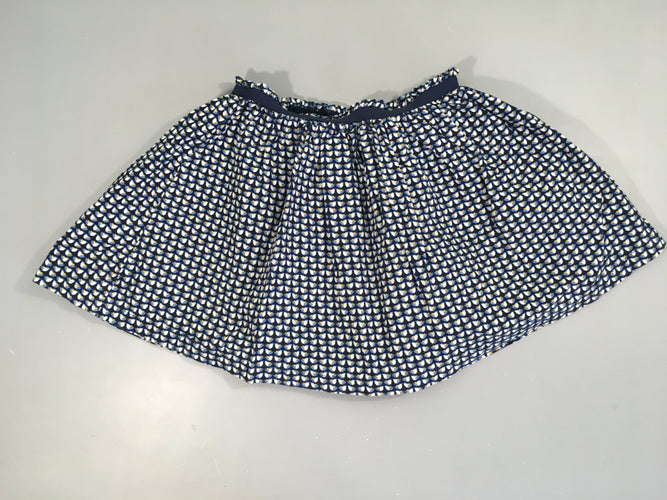 Jupe velours côtelé motifs bleu foncé/blanc, moins cher chez Petit Kiwi