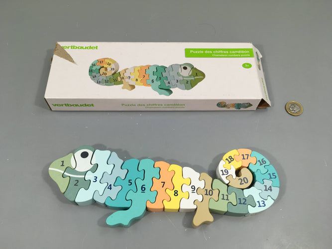 Puzzle des chiffres caméléon, +3a, moins cher chez Petit Kiwi