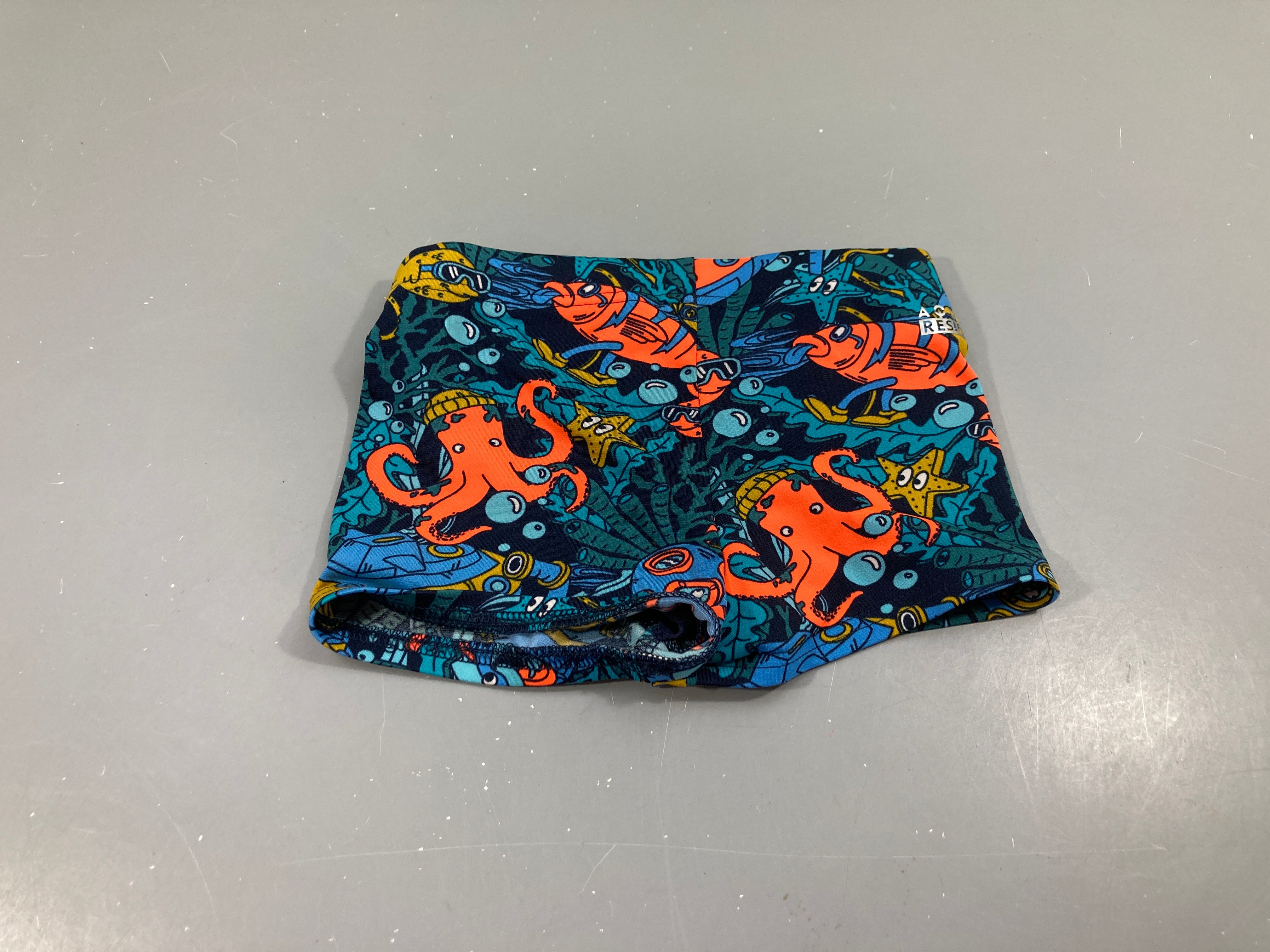 Maillot boxer bleu marine poissons