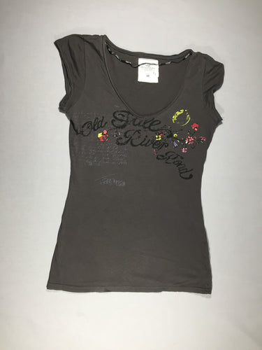 T-shirt m.c brun col rond - S, moins cher chez Petit Kiwi