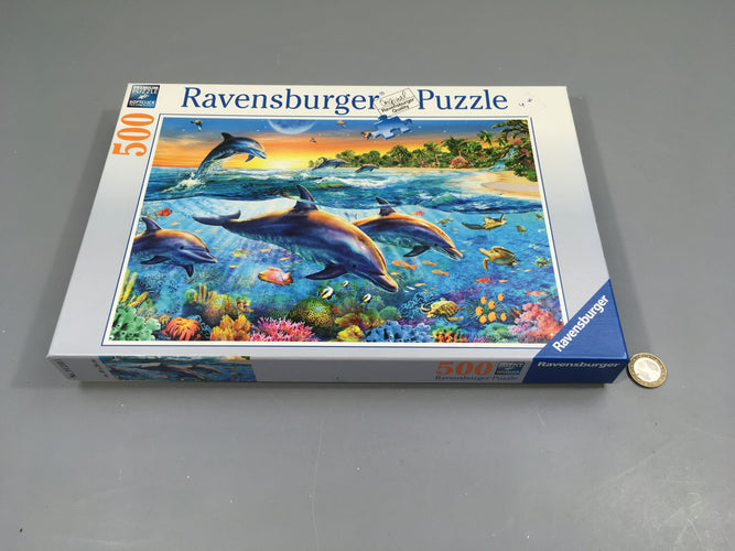 Puzzle 500pcs dauphins, moins cher chez Petit Kiwi