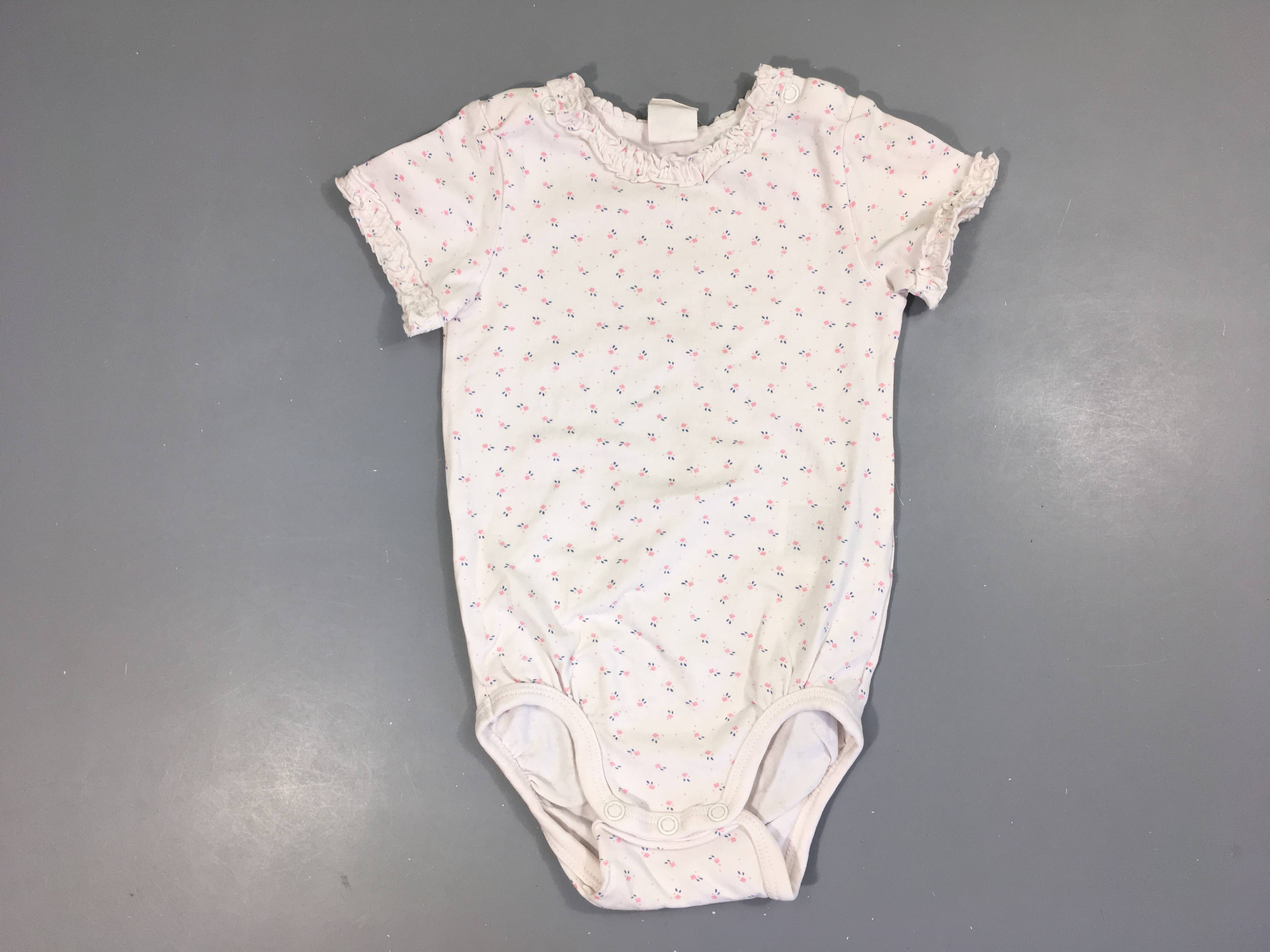 Body m.c blanc fleuri froufrous