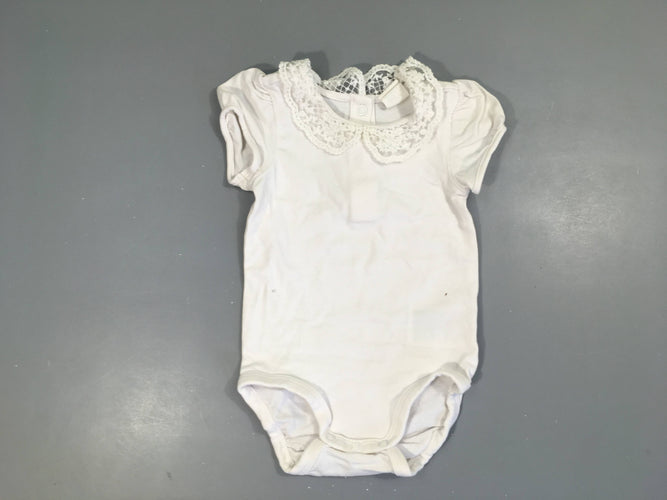 Body m.c blanc col dentelle, moins cher chez Petit Kiwi
