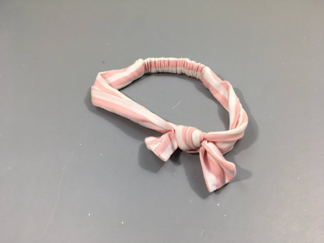 Bandeau rose rayé blanc noeud, moins cher chez Petit Kiwi