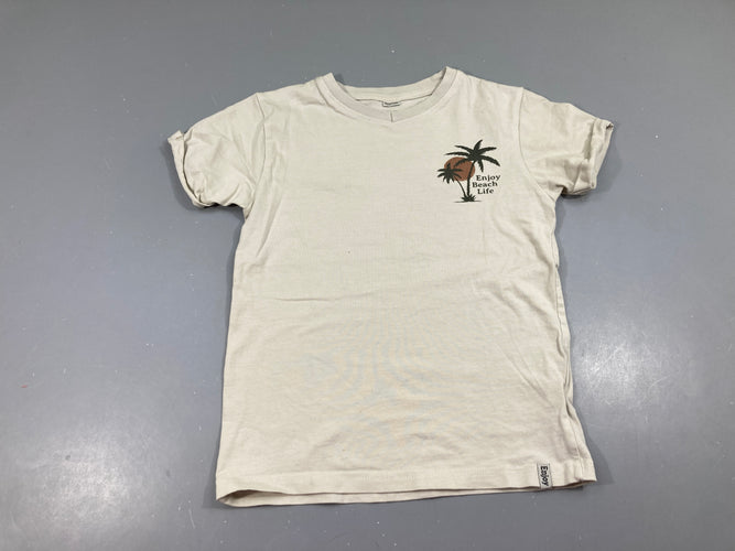 T-shirt m.c beige palmiers, moins cher chez Petit Kiwi