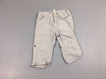 Pantalon blanc rayé gris doublé jersey