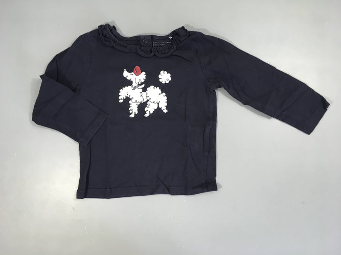 T-shirt m.l bleu foncé caniche, moins cher chez Petit Kiwi