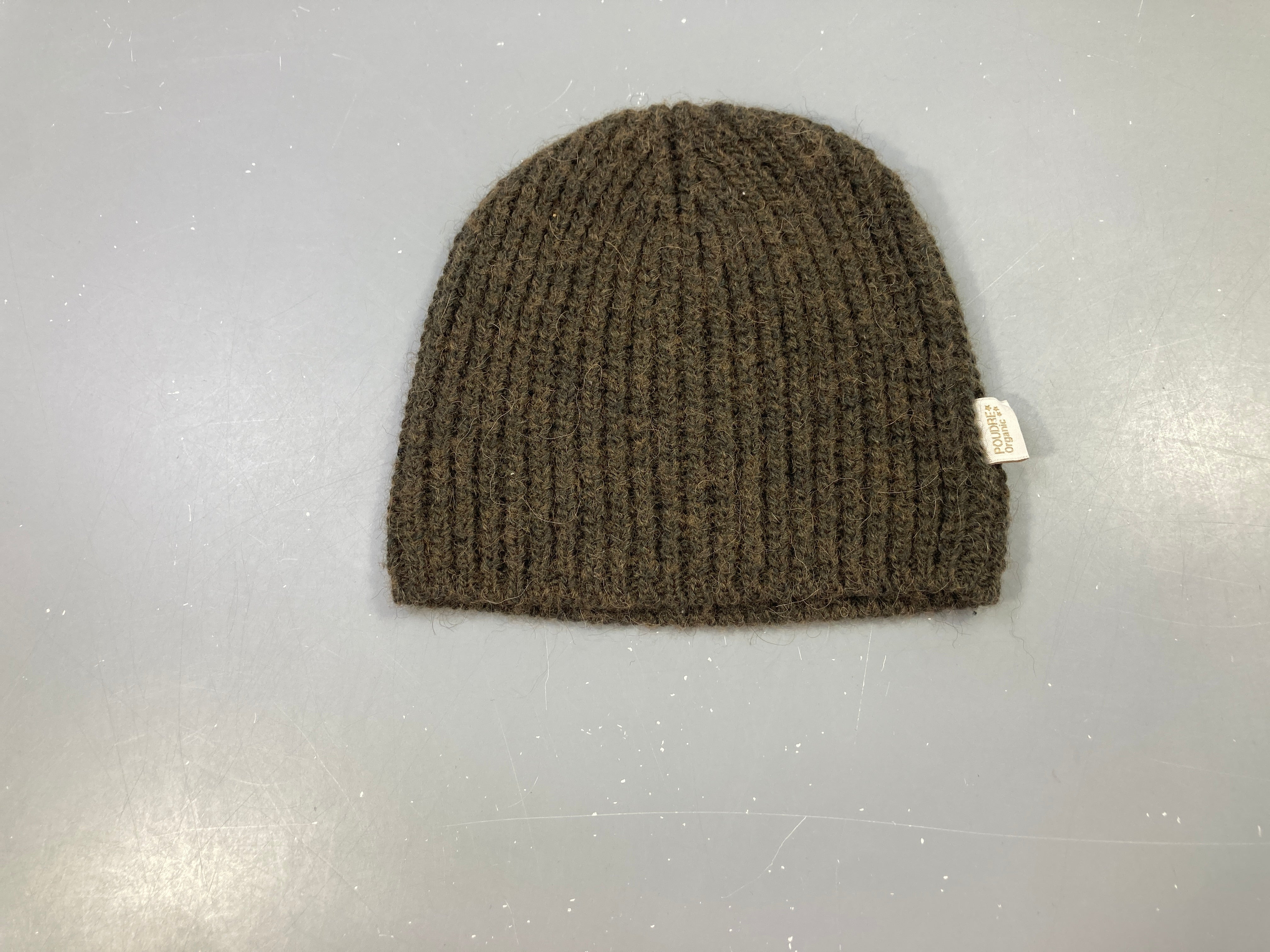 Bonnet mailles côtelées marron- Poudre Organic