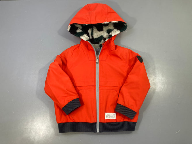 Veste à capuche orangée doublée sherpa-Bonpoint, moins cher chez Petit Kiwi