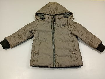 Veste zippée à capuche grise reflets bronze  doublée polar, tache manche droite, moins cher chez Petit Kiwi