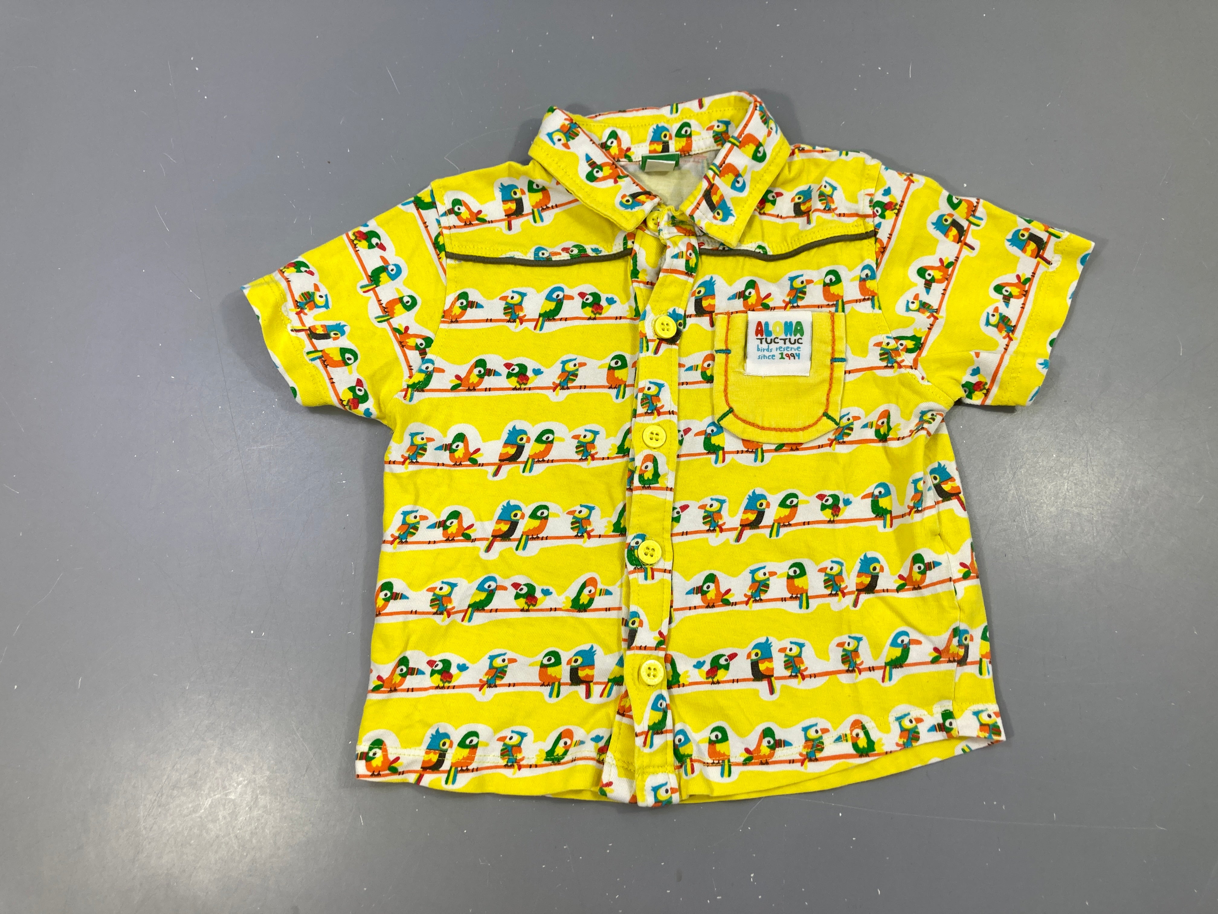 Chemise jersey m.c jaune perroquets