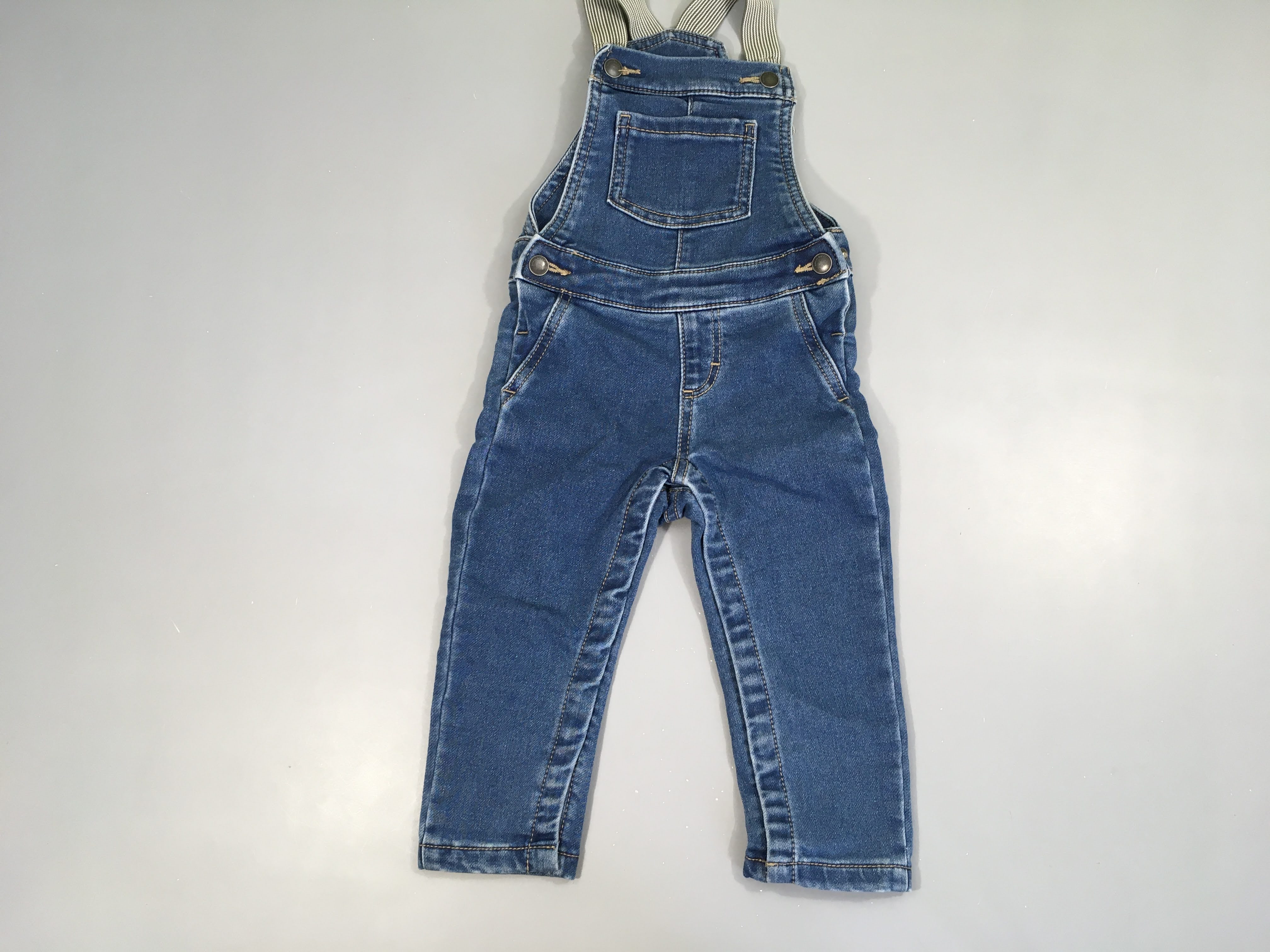 Salopette denim bretelles élastiques