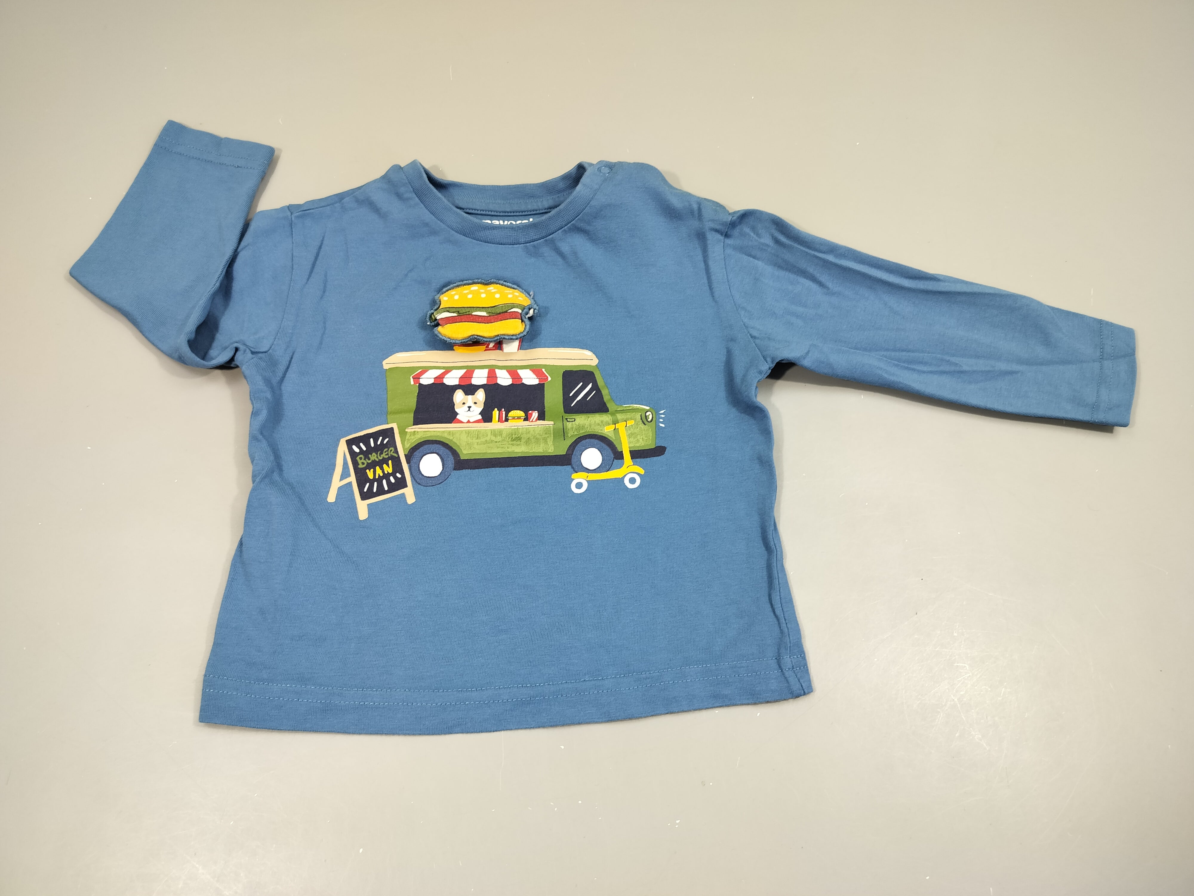 T-shirt m.l bleu burger van  100% coton