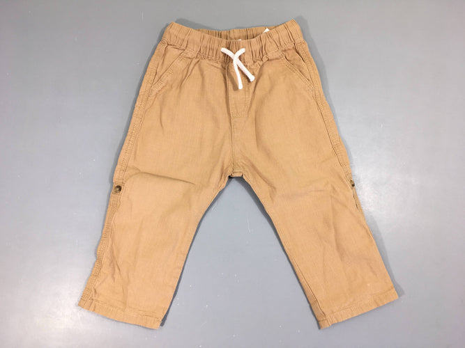 Pantalon beige taille élastique, moins cher chez Petit Kiwi