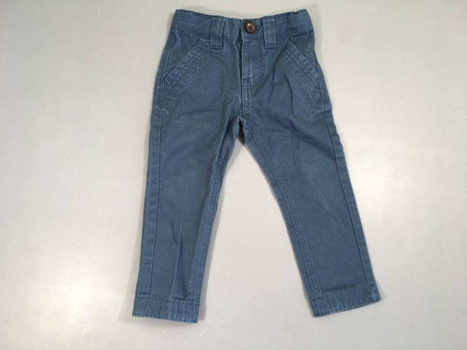 Pantalon chino bleu Trace de décoloration pli jambe D, moins cher chez Petit Kiwi