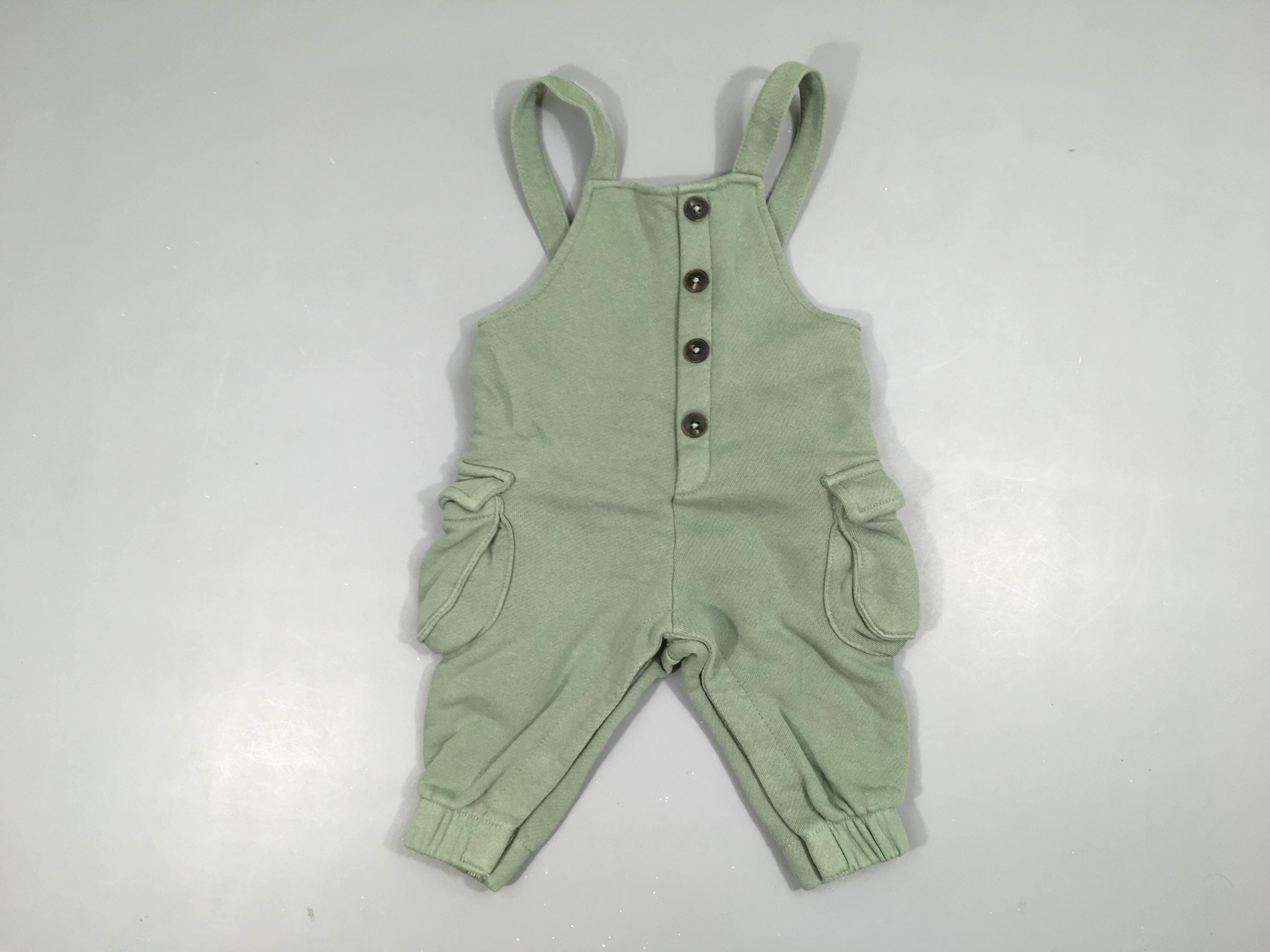 Salopette molleton vert d'eau