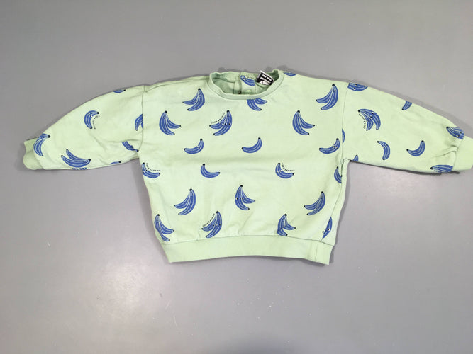 Sweat vert clair bananes, moins cher chez Petit Kiwi