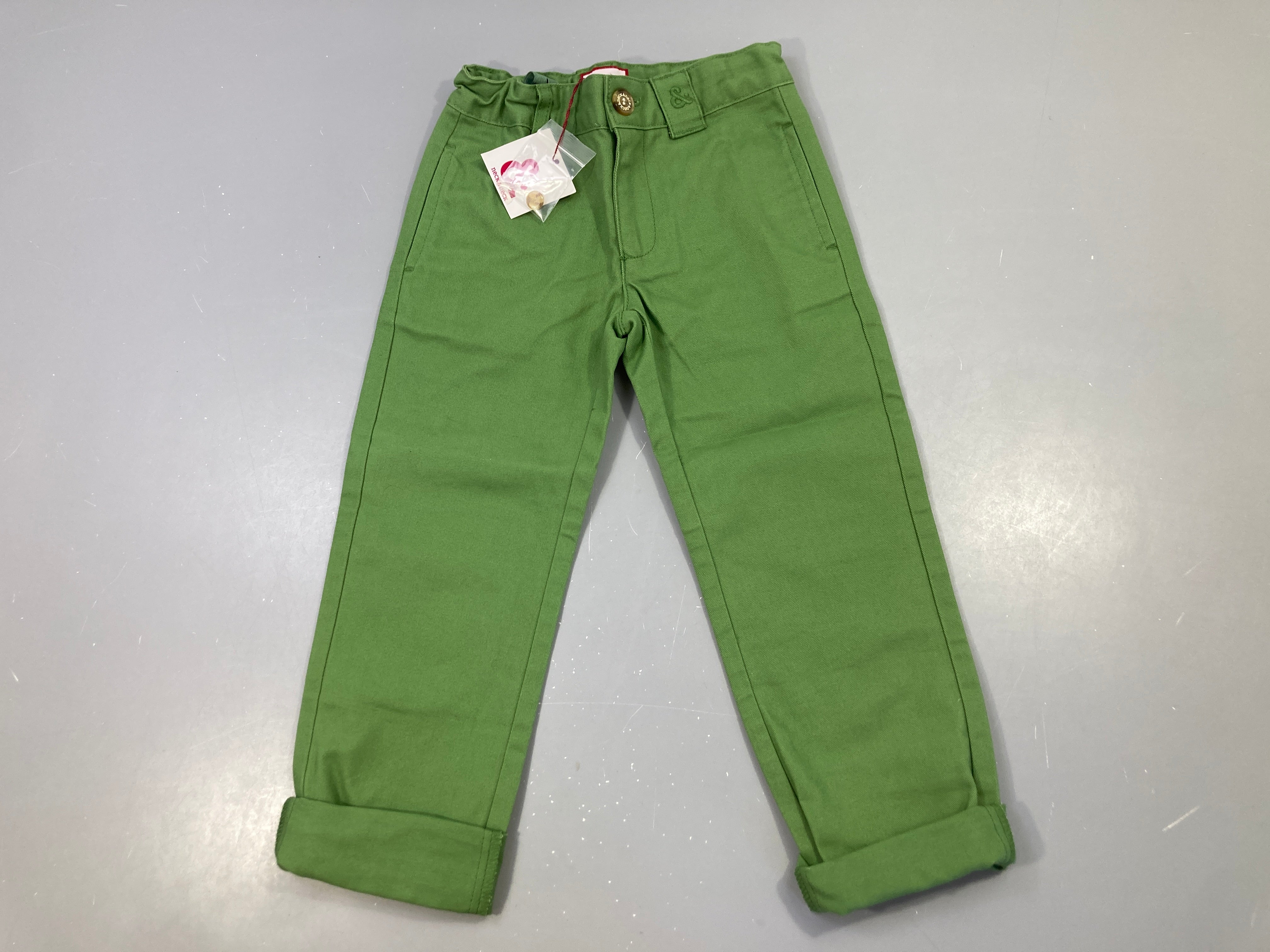 Neuf-Pantalon vert Chino