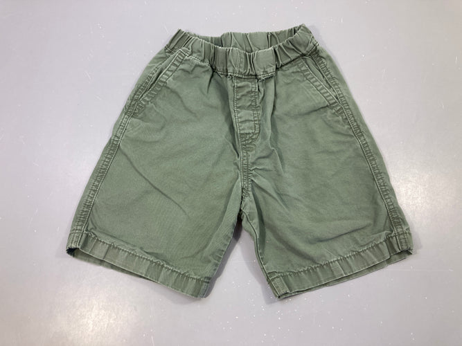 Bermuda kaki légèrement délavé taille élastique, moins cher chez Petit Kiwi