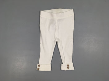 Pantalon jersey blanc côtelé boutons bas
