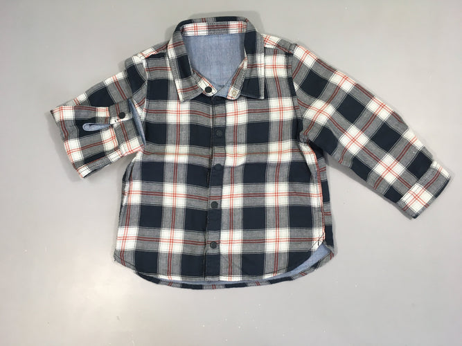 Chemise m.l carreaux bleu/blanc/rouge, moins cher chez Petit Kiwi