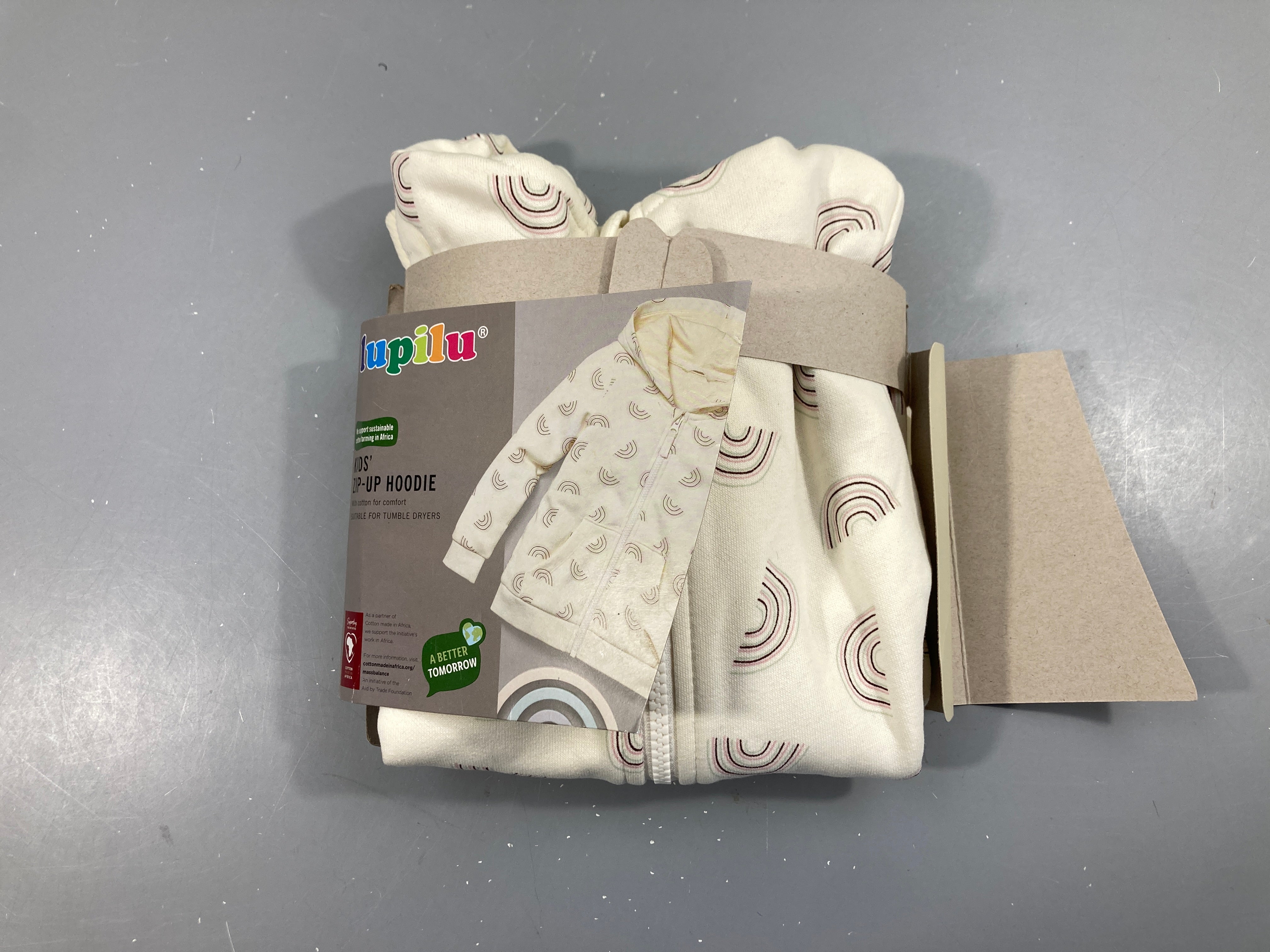 Neuf-Sweat zippé à capuche blanc arc-en-ciel