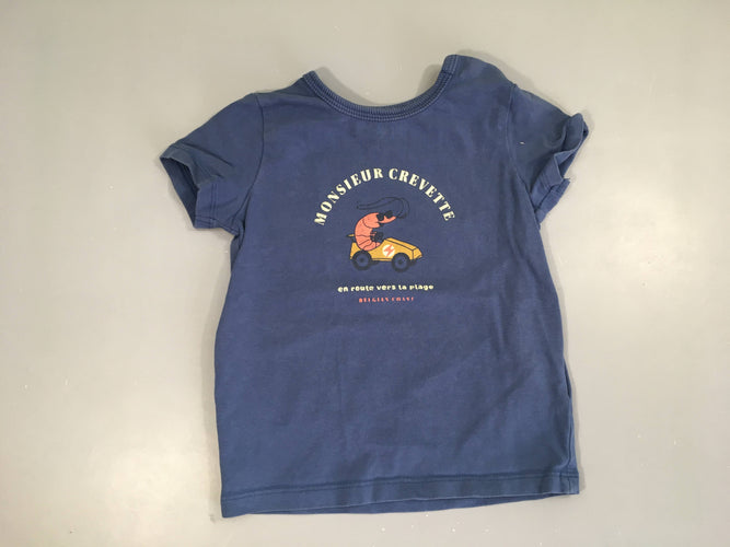 T-shirt m.c bleu monsieur crevette, moins cher chez Petit Kiwi