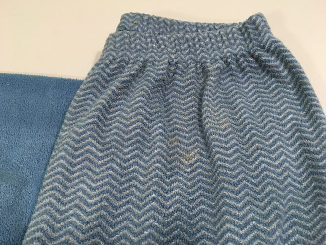 Pyjama velours bleu Young wild-Taché haut pantalon coté G, moins cher chez Petit Kiwi