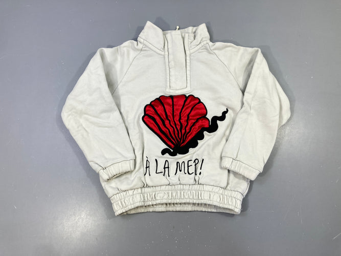 Sweat gris clair col zippé A la mer! Mini Rodini, moins cher chez Petit Kiwi
