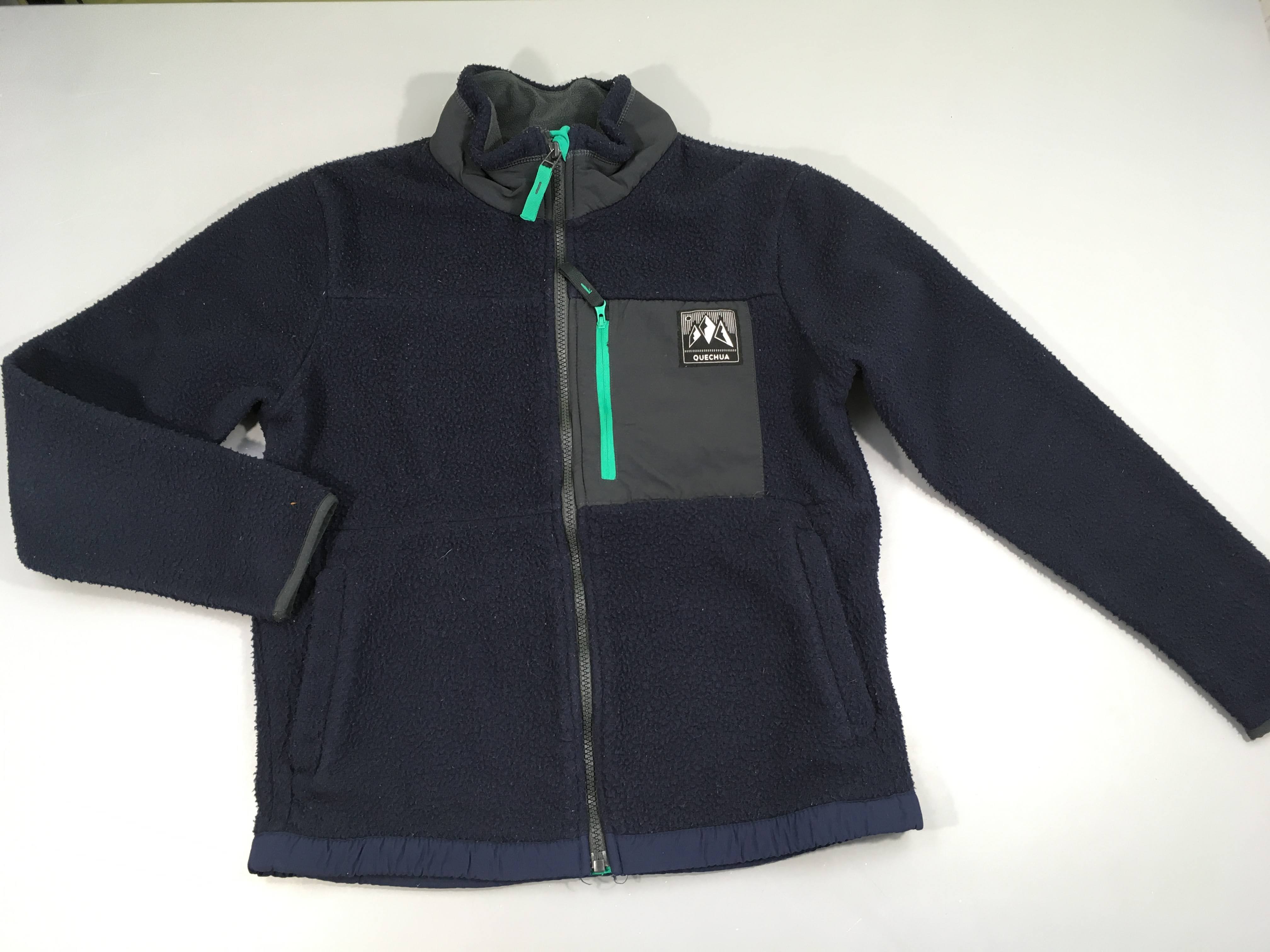 Polar zippé bleu foncé poche tirette verte