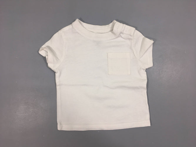 T-shirt m.c blanc cassé poche, moins cher chez Petit Kiwi
