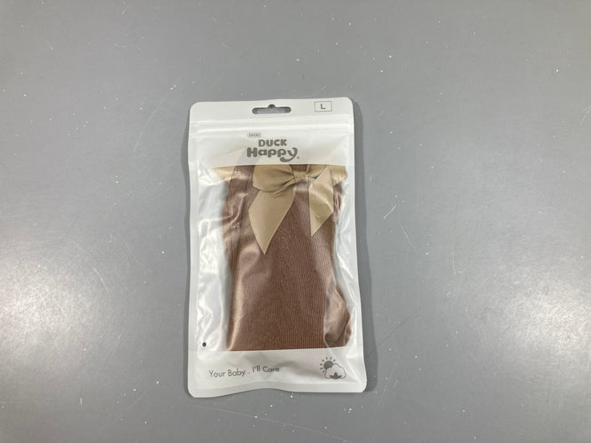 Neuf-Chaussettes brunes noeud taupe L, moins cher chez Petit Kiwi
