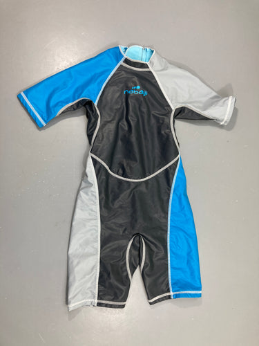 Combi néoprène anti-froid bleu-gris Nabaiji, moins cher chez Petit Kiwi