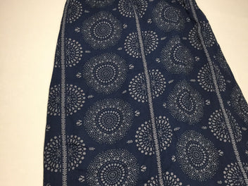 Longue robe fines bretelles bleu marine à motifs ronds 34