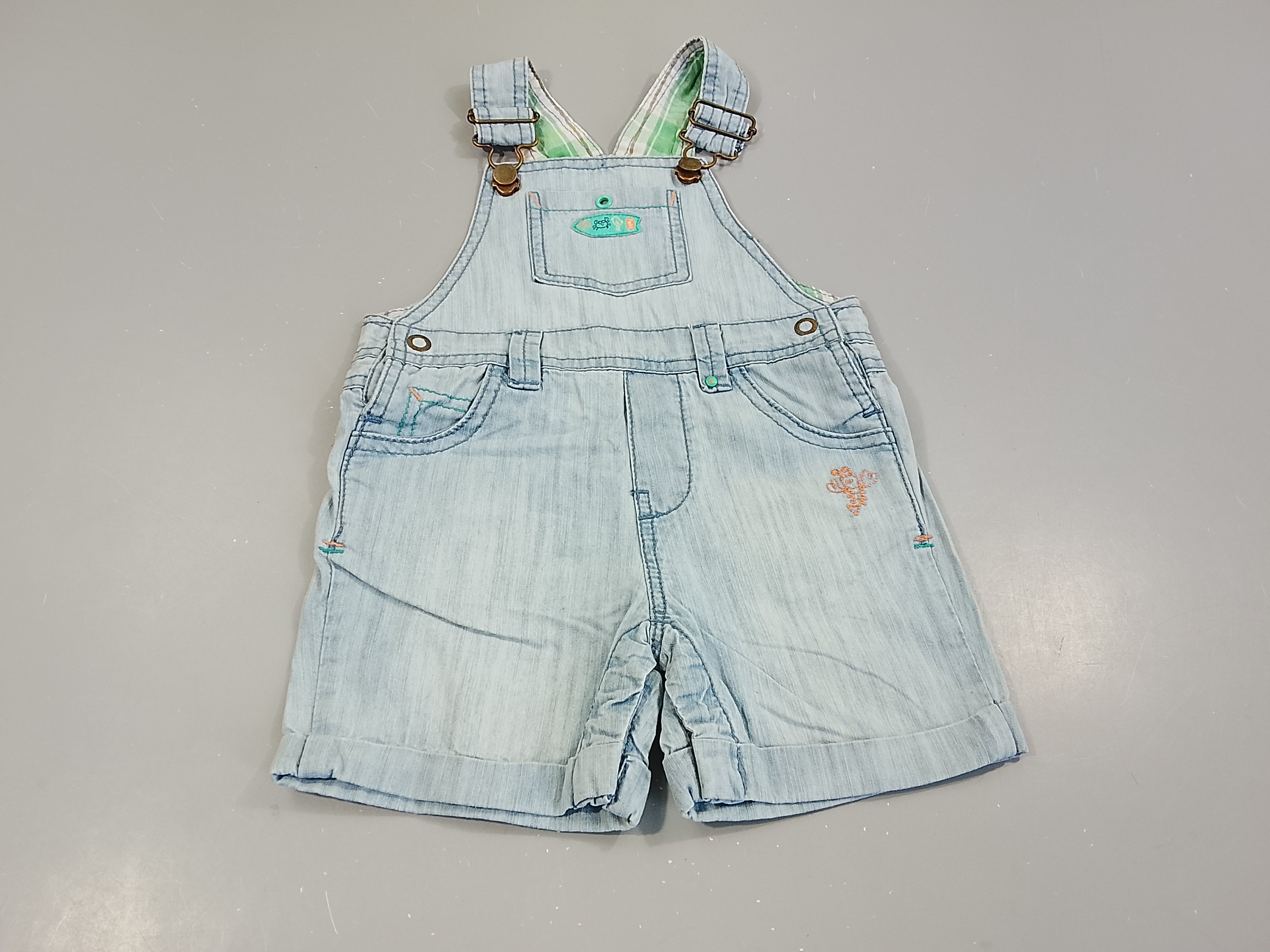 Salopette short  denim clair